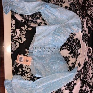 Tiger mist light blue crop top